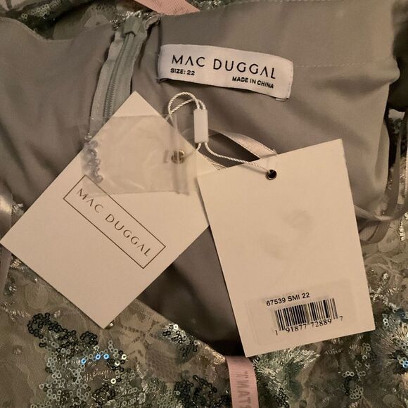 Mac Duggal 67539 Womens Embellished V Neck Long Sleeve Gown - Picture 14 of 14